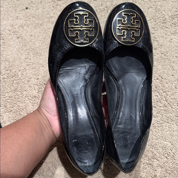 Tory Burch Shoes - Tory Burch Black Loafers with Gold Emblem